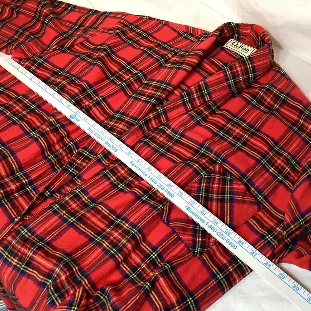L.L. Bean Vintage Red Plaid Men’s Robe Size XL - Picture 7 of 10
